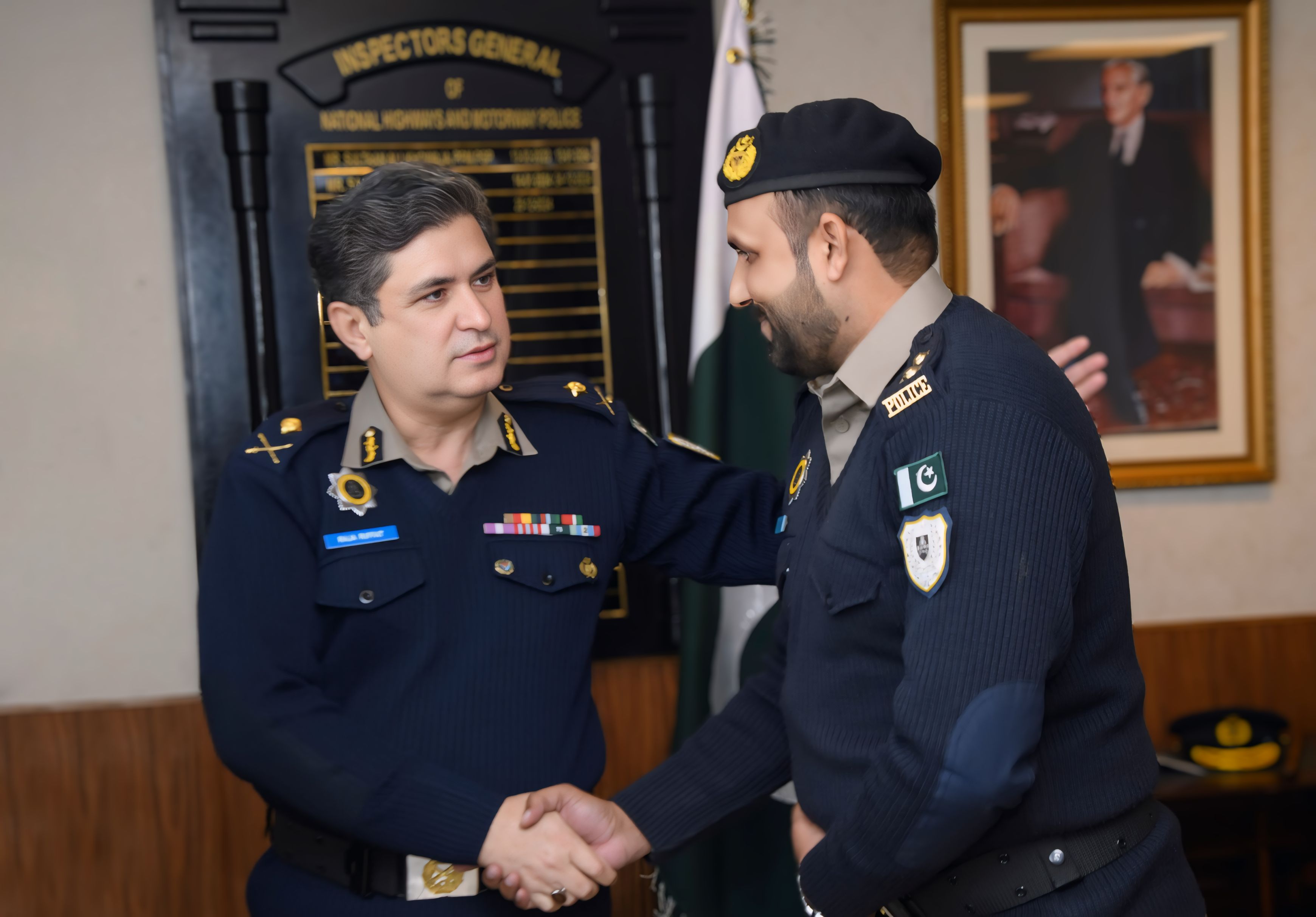 IG NHMP RIFFAT MUKHTAR RAJA IS AWARDING APPRECIATION CERTIFICATES TO OFFICERS DEMONSTRATING DEDICATION AND BRAVERY.